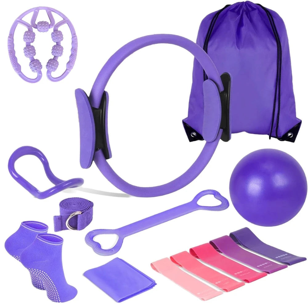 Pilates Ring & Resistance Band 14-Piece Set
