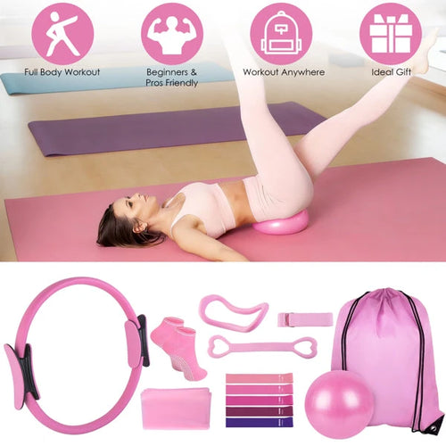 14-Piece Pilates Kit with Carry Bag – Home & Travel
