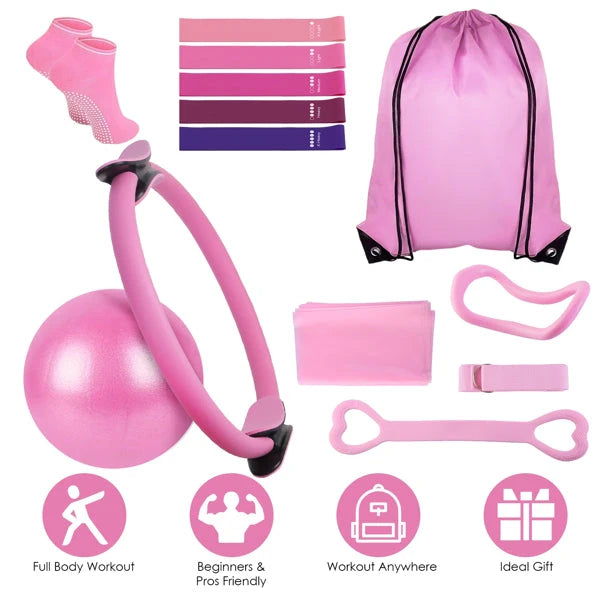 14-Piece Pilates Kit with Carry Bag – Home & Travel