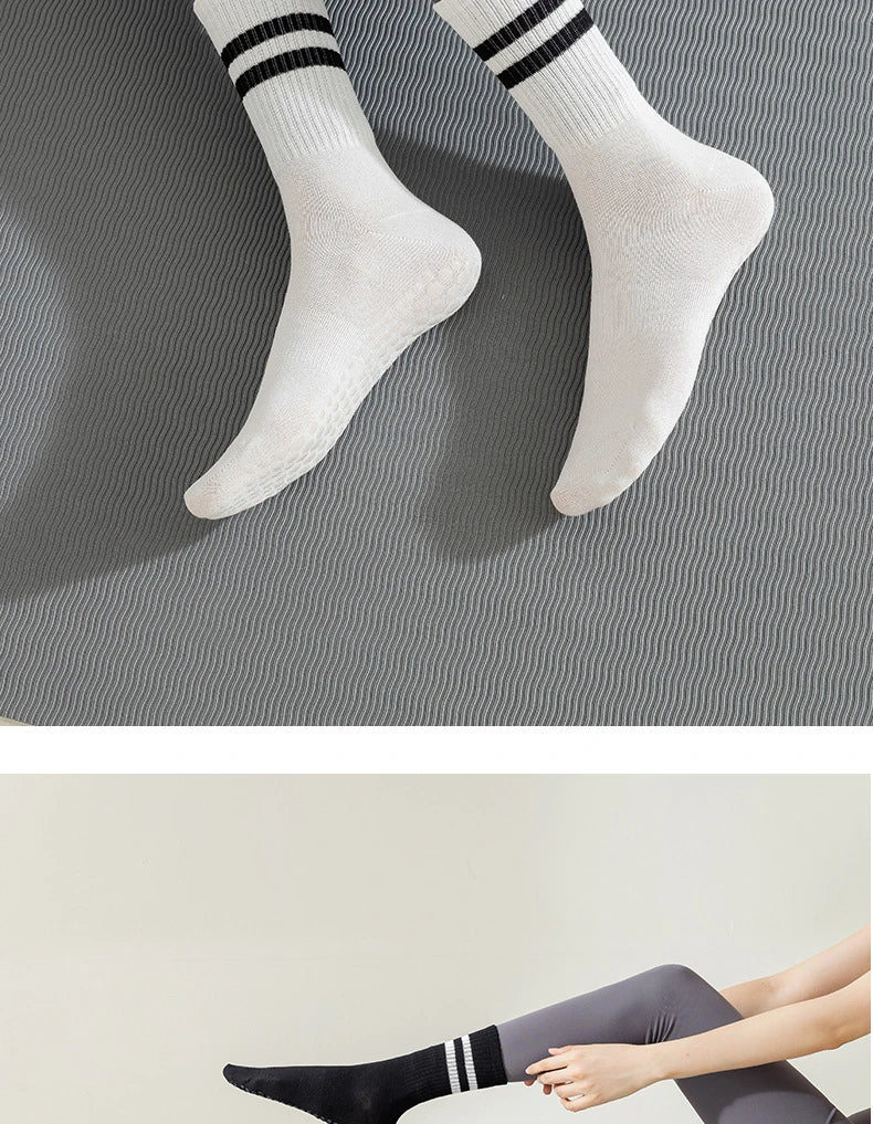 Non-Slip Pilates Grip Socks – Cotton Blend
