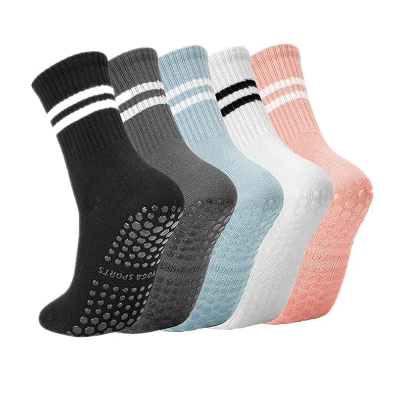 Non-Slip Pilates Grip Socks – Cotton Blend