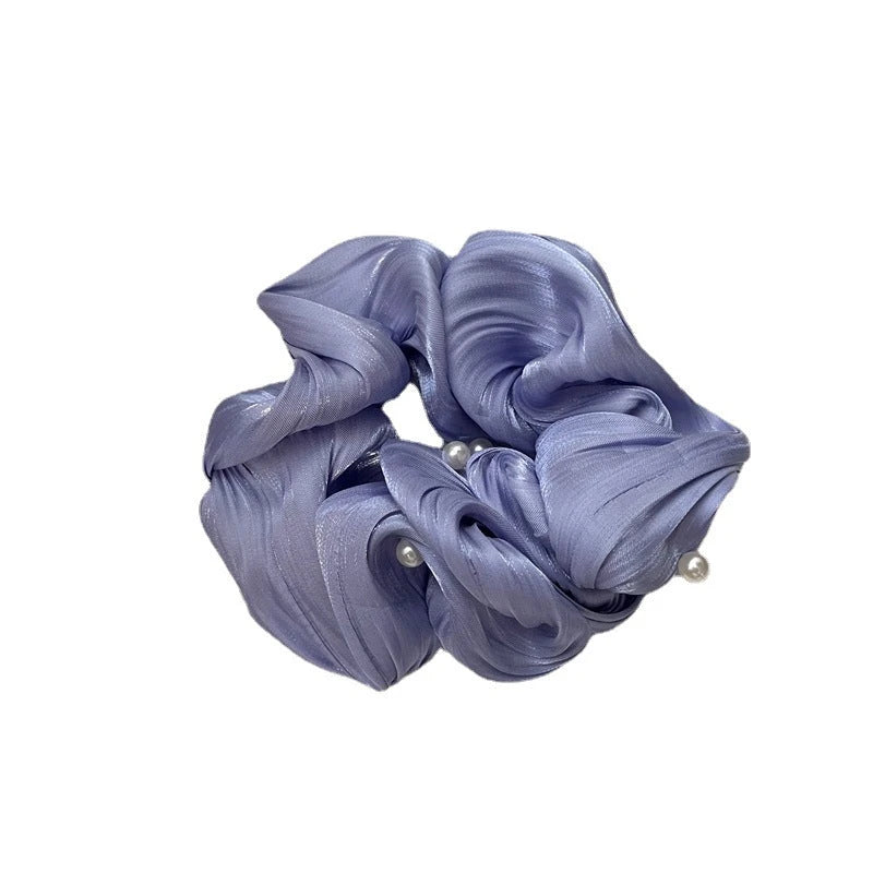Pearl Textured Silk Scrunchies – Ruffled Design