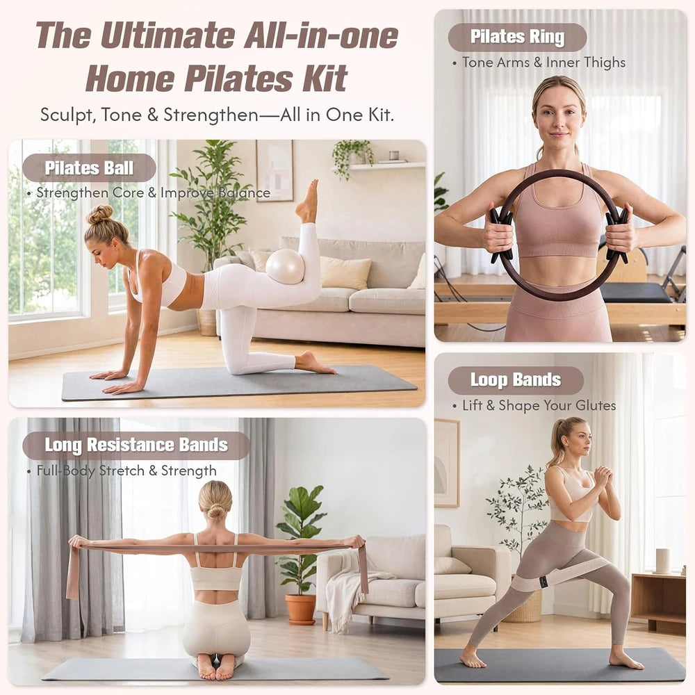 Pilates Workout Kit. All in One Home Set