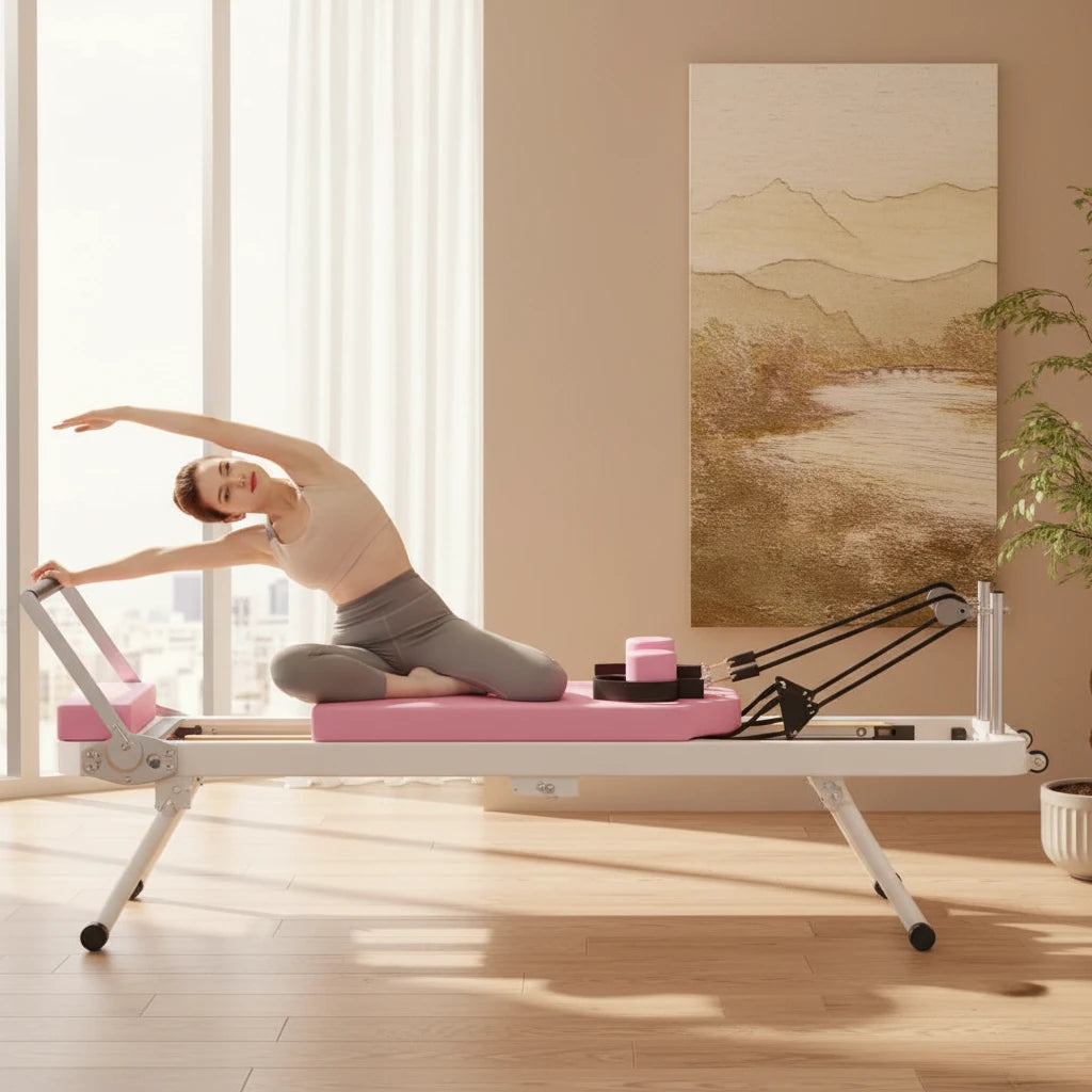 Foldable Pilates Reformer with High-Strength Springs