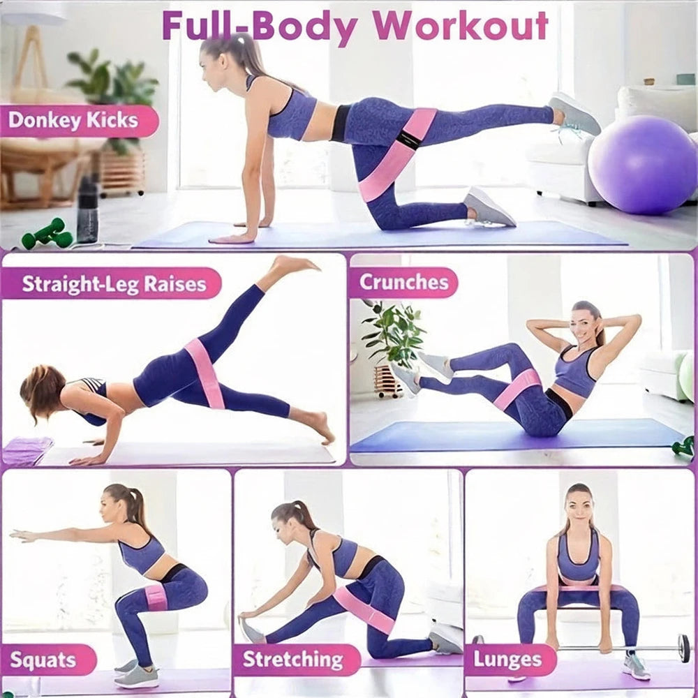Booty Resistance Bands Set of 3 – Non-Slip Fabric