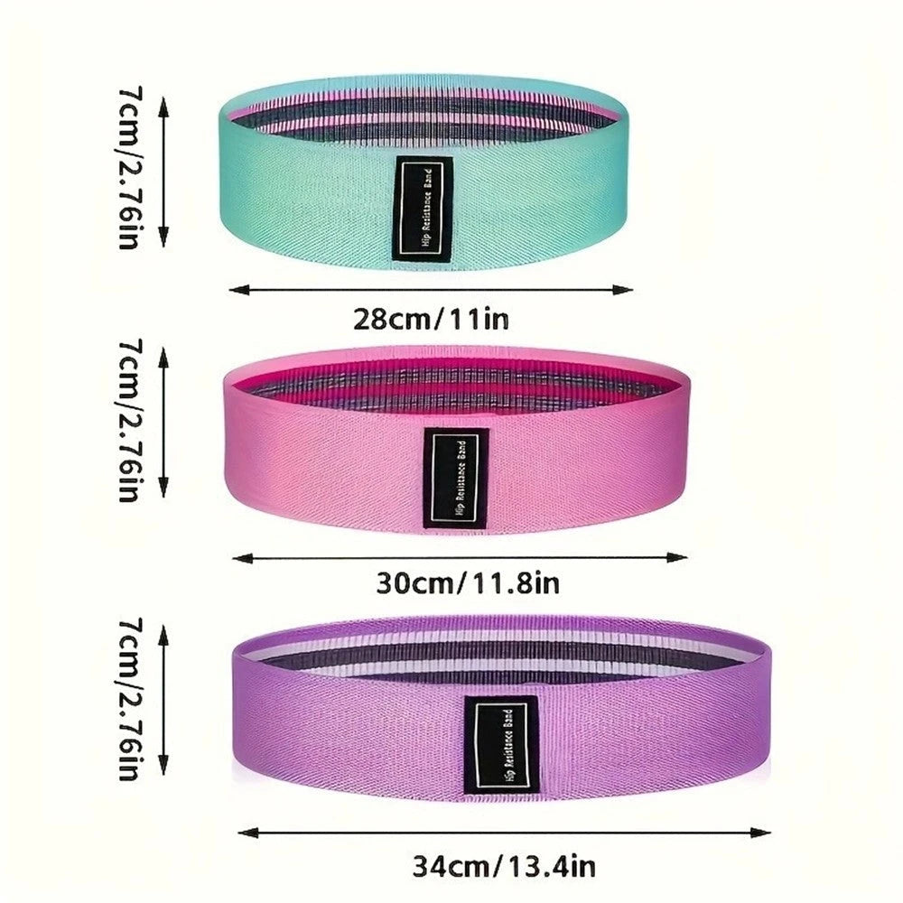 Booty Resistance Bands Set of 3 – Non-Slip Fabric
