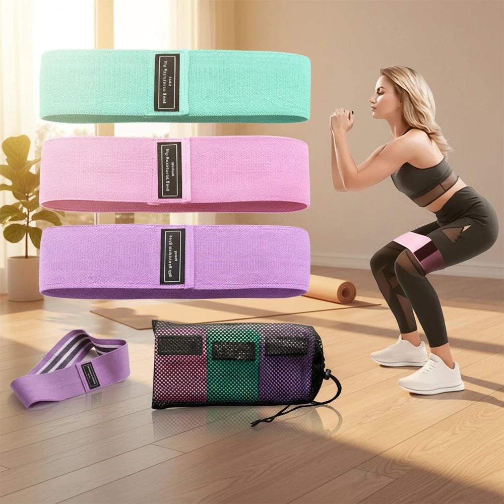 Booty Resistance Bands Set of 3 – Non-Slip Fabric