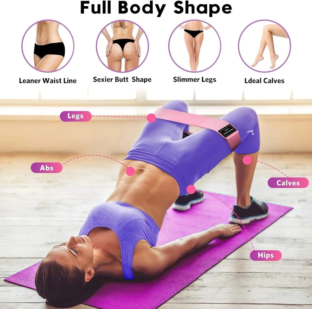 Booty Resistance Bands Set of 3 – Non-Slip Fabric
